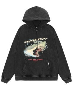 Represent Hoodie Washed Black Shark