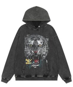 Represent Hoodie Washed Black Tiger